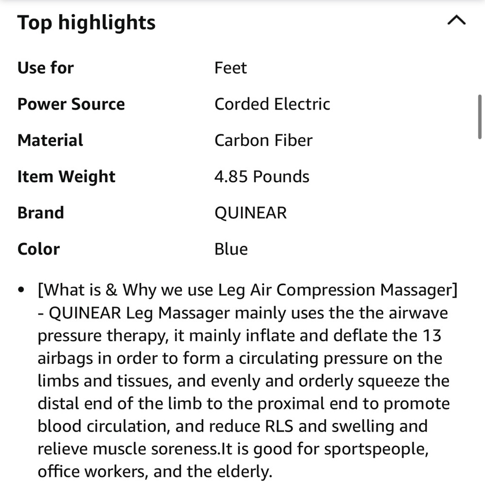 NEW QUINEAR ELECTRONIC AIR LEG COMPRESSION LEG MASSAGER WITH HEAT - Picture 8 of 13